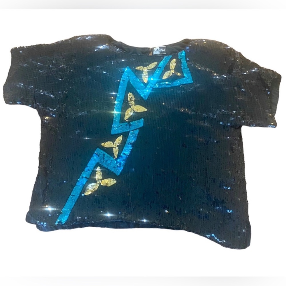 Carina Sequins vintage top- a few imperfections 3x